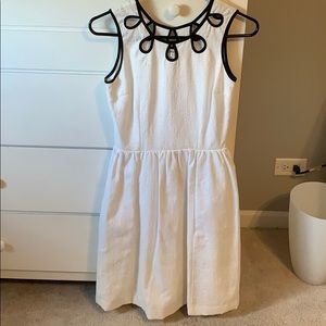 white and black detail dress